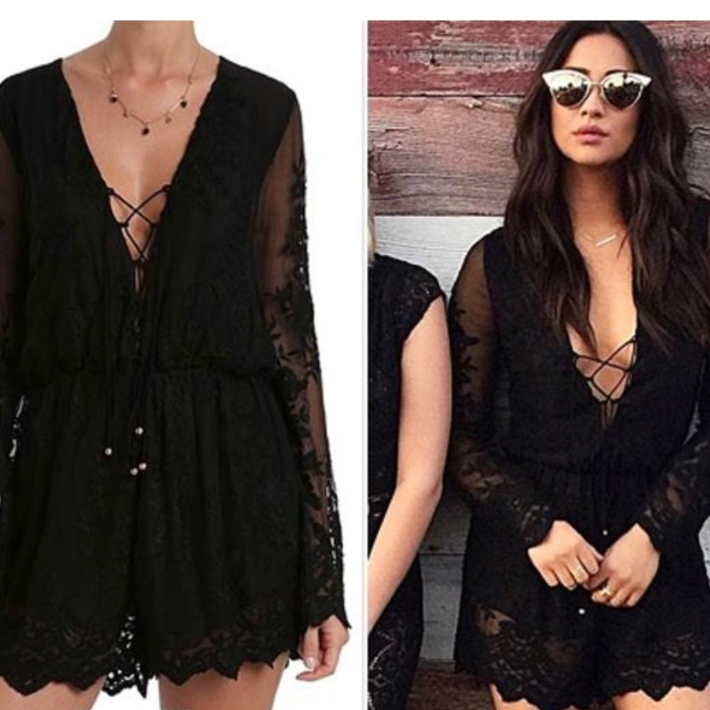 ZIMMERMANN Black Essence Silk Veil Floral Playsuit Romper/Jumpsuit US 1